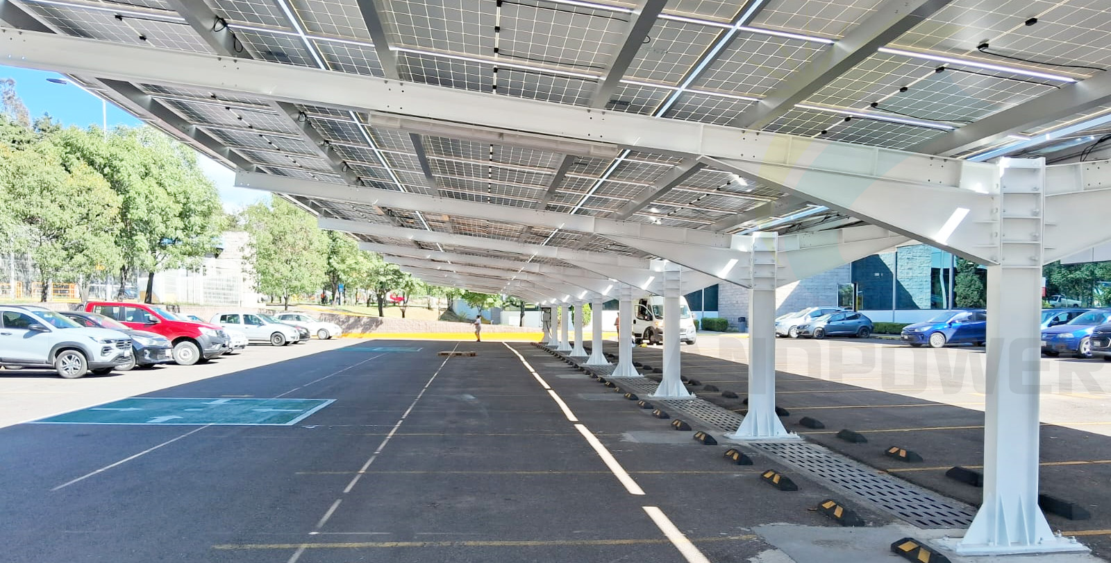 Estrutura de aço solar para garagem