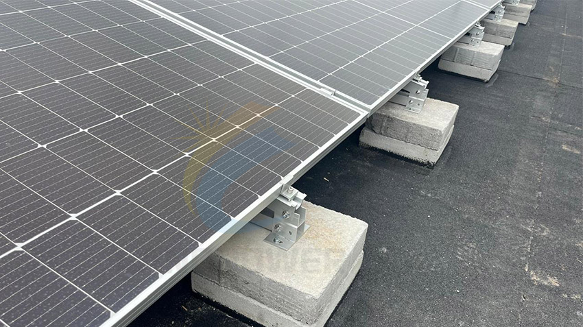 flat roof ballasted solar mounting